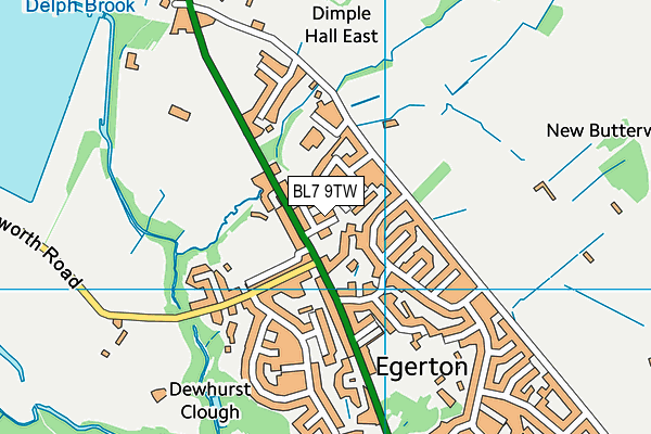 BL7 9TW map - OS VectorMap District (Ordnance Survey)