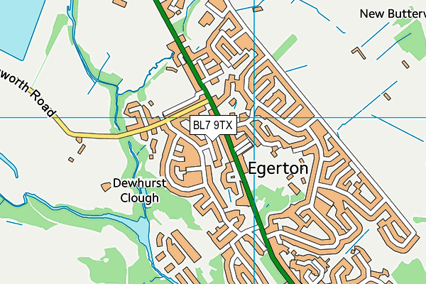 BL7 9TX map - OS VectorMap District (Ordnance Survey)