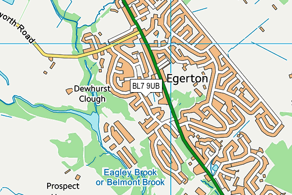 BL7 9UB map - OS VectorMap District (Ordnance Survey)