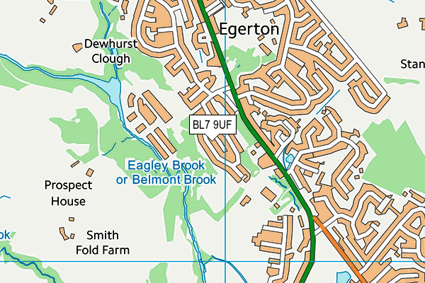 BL7 9UF map - OS VectorMap District (Ordnance Survey)