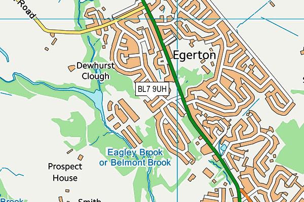 BL7 9UH map - OS VectorMap District (Ordnance Survey)