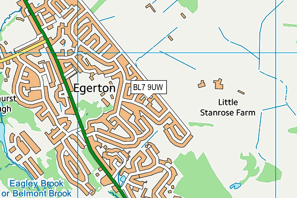 BL7 9UW map - OS VectorMap District (Ordnance Survey)