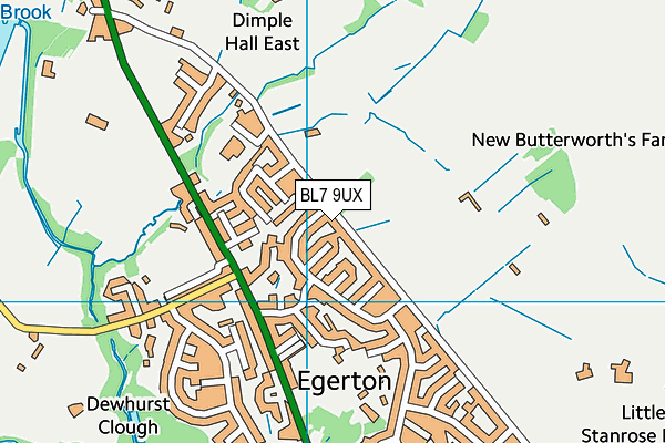 BL7 9UX map - OS VectorMap District (Ordnance Survey)