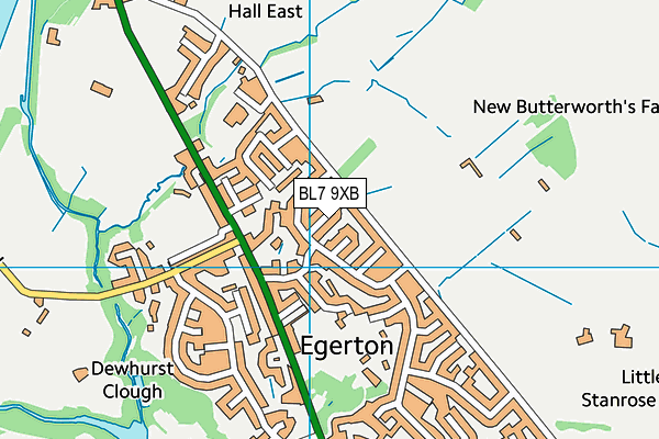 BL7 9XB map - OS VectorMap District (Ordnance Survey)