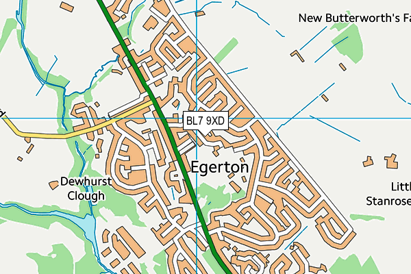 BL7 9XD map - OS VectorMap District (Ordnance Survey)