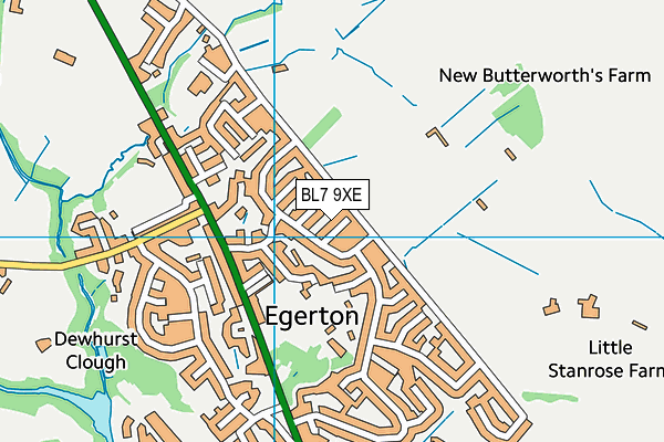 BL7 9XE map - OS VectorMap District (Ordnance Survey)