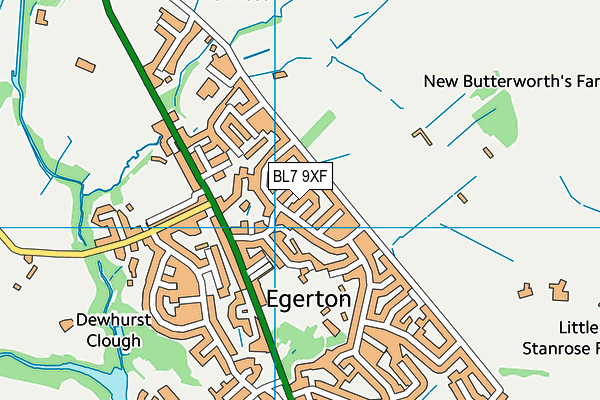 BL7 9XF map - OS VectorMap District (Ordnance Survey)