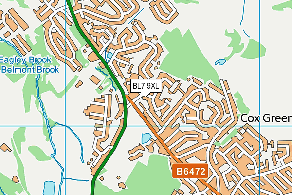 BL7 9XL map - OS VectorMap District (Ordnance Survey)