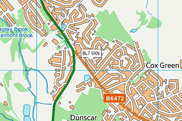 BL7 9XN map - OS VectorMap District (Ordnance Survey)