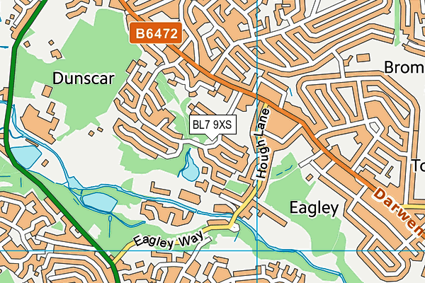 BL7 9XS map - OS VectorMap District (Ordnance Survey)