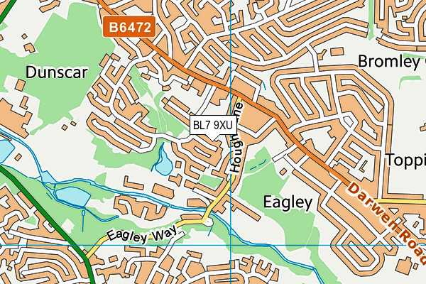 BL7 9XU map - OS VectorMap District (Ordnance Survey)