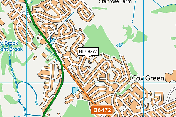 BL7 9XW map - OS VectorMap District (Ordnance Survey)