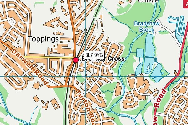 BL7 9YG map - OS VectorMap District (Ordnance Survey)