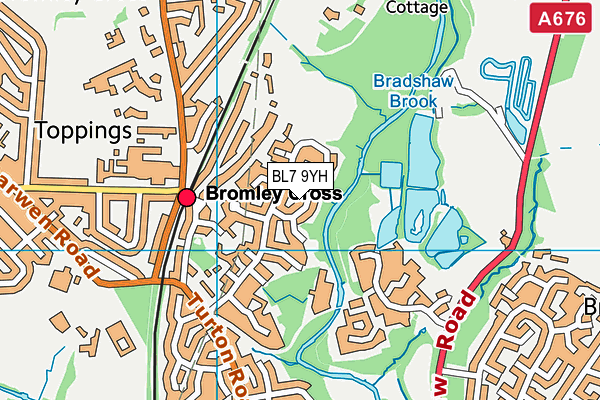 BL7 9YH map - OS VectorMap District (Ordnance Survey)