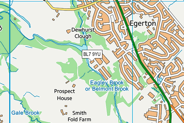 BL7 9YU map - OS VectorMap District (Ordnance Survey)