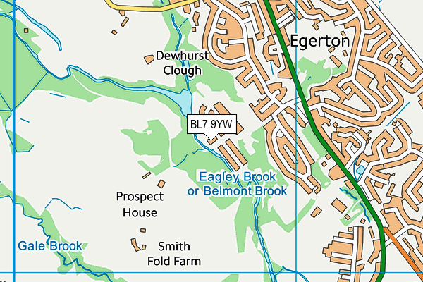 BL7 9YW map - OS VectorMap District (Ordnance Survey)