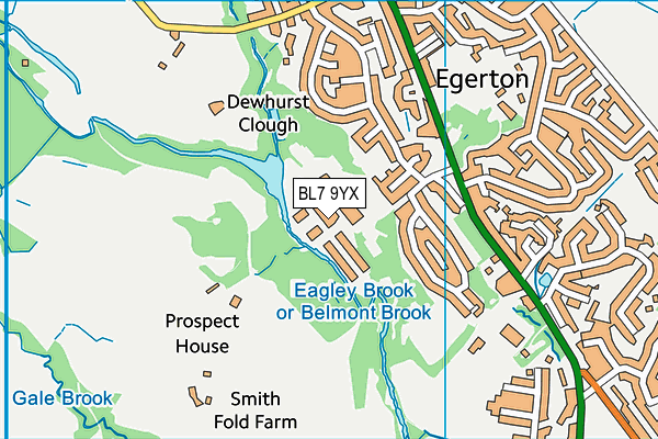 BL7 9YX map - OS VectorMap District (Ordnance Survey)