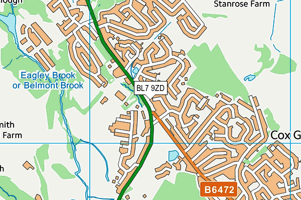 BL7 9ZD map - OS VectorMap District (Ordnance Survey)