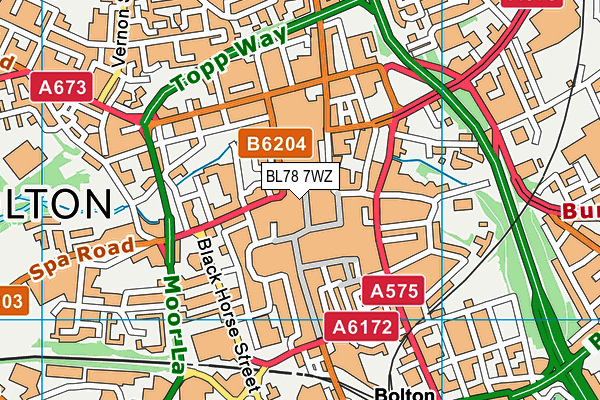 BL78 7WZ map - OS VectorMap District (Ordnance Survey)