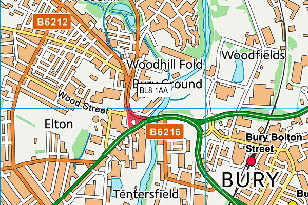 BL8 1AA map - OS VectorMap District (Ordnance Survey)