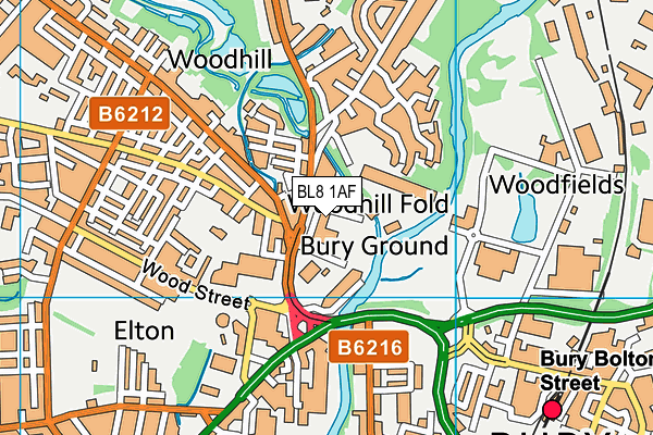 BL8 1AF map - OS VectorMap District (Ordnance Survey)