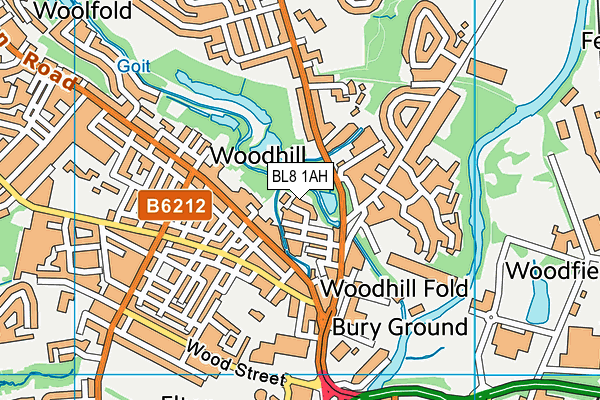 BL8 1AH map - OS VectorMap District (Ordnance Survey)