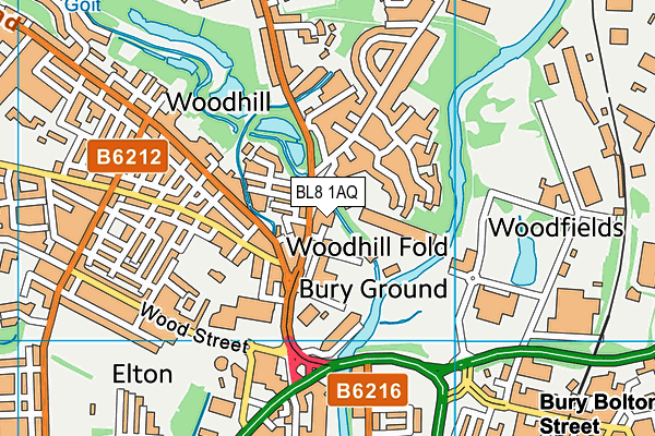 BL8 1AQ map - OS VectorMap District (Ordnance Survey)