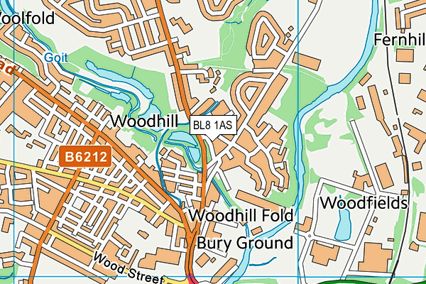 BL8 1AS map - OS VectorMap District (Ordnance Survey)