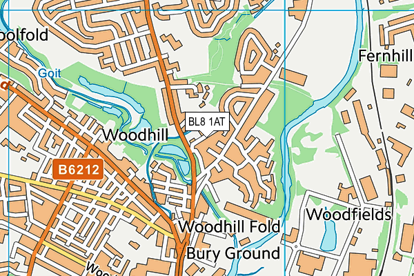 BL8 1AT map - OS VectorMap District (Ordnance Survey)