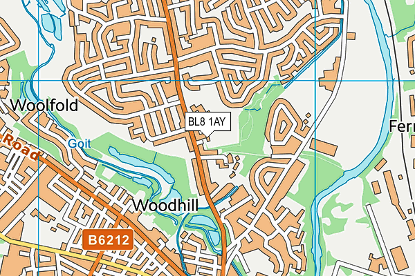 Woodbank Cricket Club map (BL8 1AY) - OS VectorMap District (Ordnance Survey)