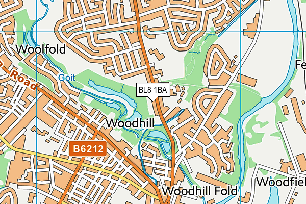 BL8 1BA map - OS VectorMap District (Ordnance Survey)