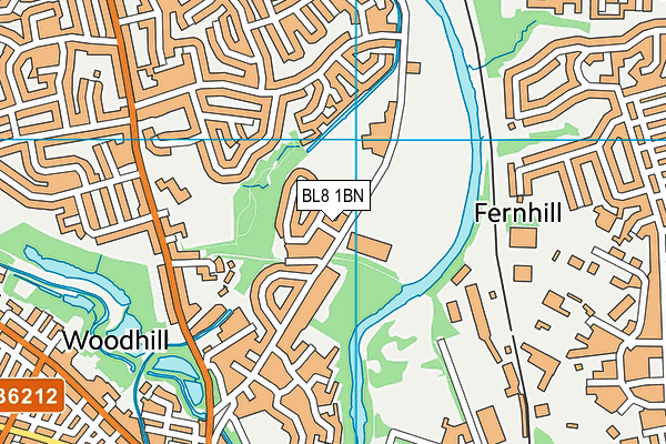 BL8 1BN map - OS VectorMap District (Ordnance Survey)