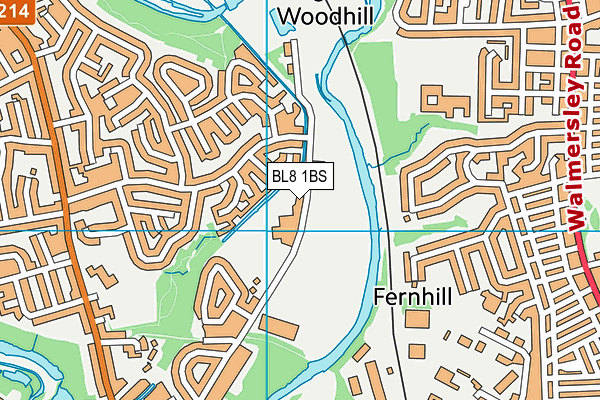 BL8 1BS map - OS VectorMap District (Ordnance Survey)