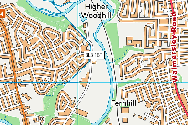 BL8 1BT map - OS VectorMap District (Ordnance Survey)