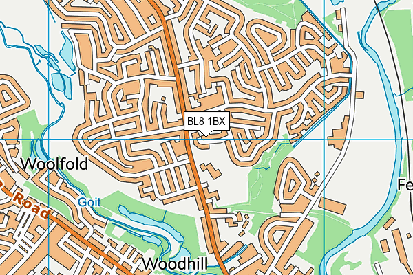 BL8 1BX map - OS VectorMap District (Ordnance Survey)