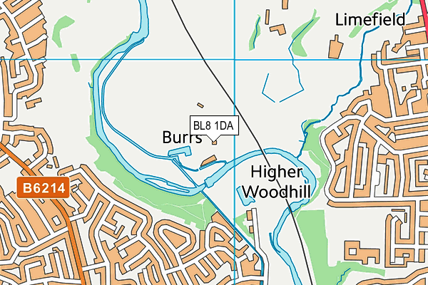 BL8 1DA map - OS VectorMap District (Ordnance Survey)