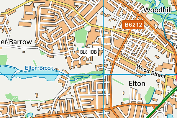 BL8 1DB map - OS VectorMap District (Ordnance Survey)