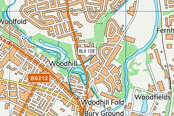 BL8 1DE map - OS VectorMap District (Ordnance Survey)