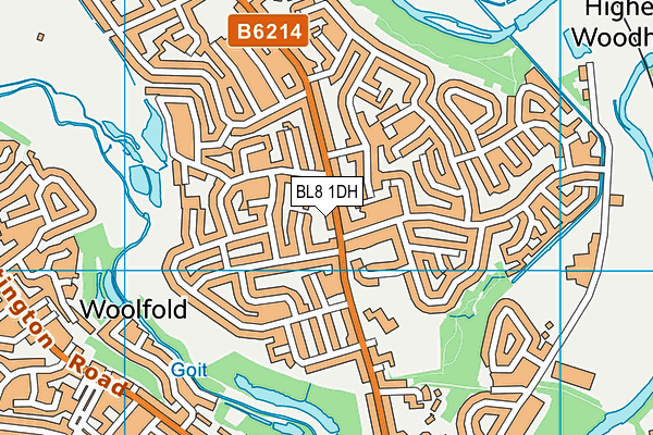 BL8 1DH map - OS VectorMap District (Ordnance Survey)