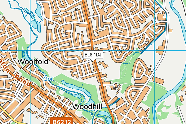 BL8 1DJ map - OS VectorMap District (Ordnance Survey)