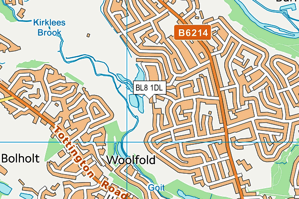 BL8 1DL map - OS VectorMap District (Ordnance Survey)