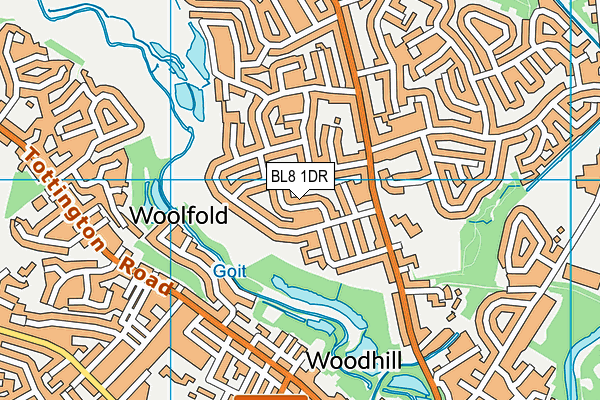 BL8 1DR map - OS VectorMap District (Ordnance Survey)