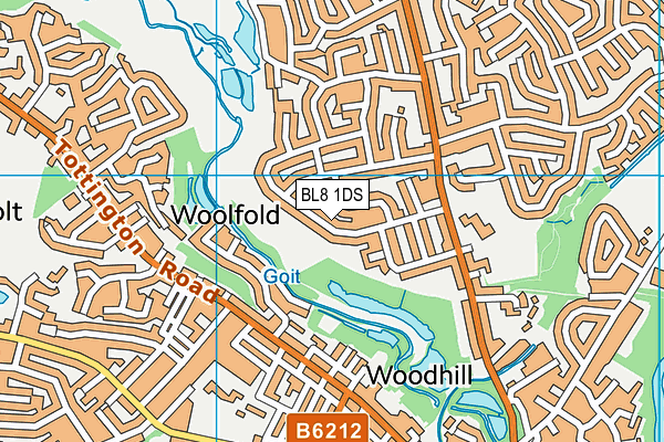 BL8 1DS map - OS VectorMap District (Ordnance Survey)