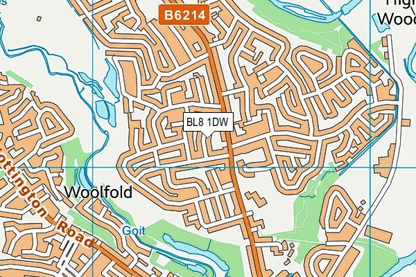 BL8 1DW map - OS VectorMap District (Ordnance Survey)