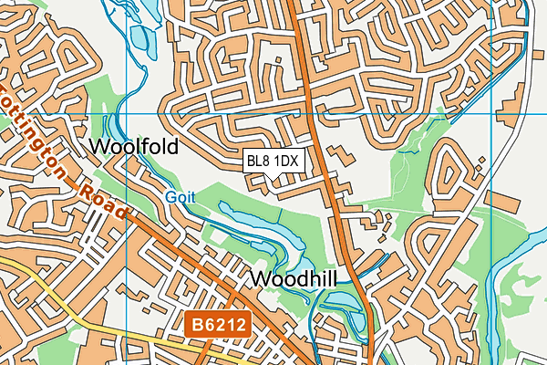 BL8 1DX map - OS VectorMap District (Ordnance Survey)