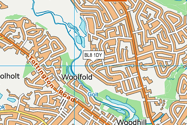 BL8 1DY map - OS VectorMap District (Ordnance Survey)