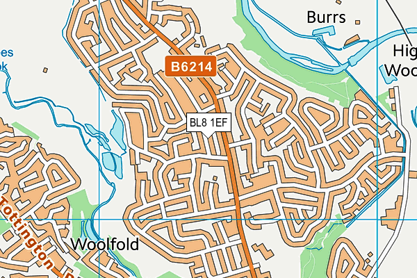 BL8 1EF map - OS VectorMap District (Ordnance Survey)