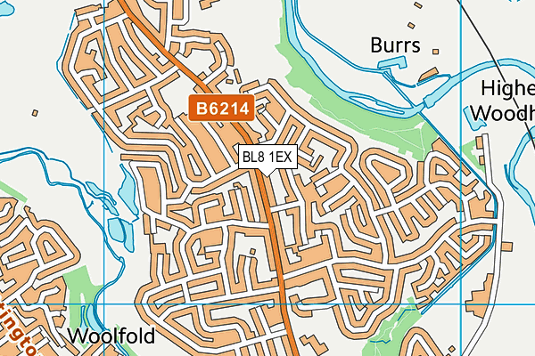 BL8 1EX map - OS VectorMap District (Ordnance Survey)