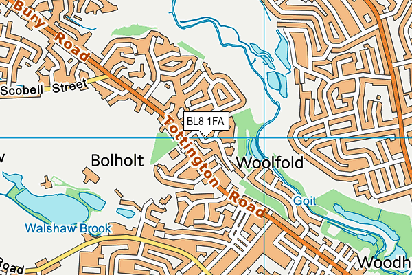 BL8 1FA map - OS VectorMap District (Ordnance Survey)