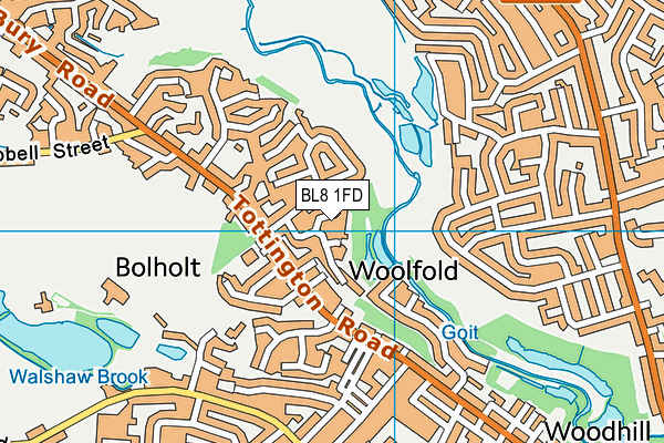 BL8 1FD map - OS VectorMap District (Ordnance Survey)